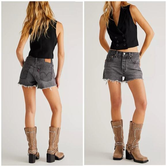 Levi’s 501 high rise jean shorts black 29 NWT - Picture 4 of 11